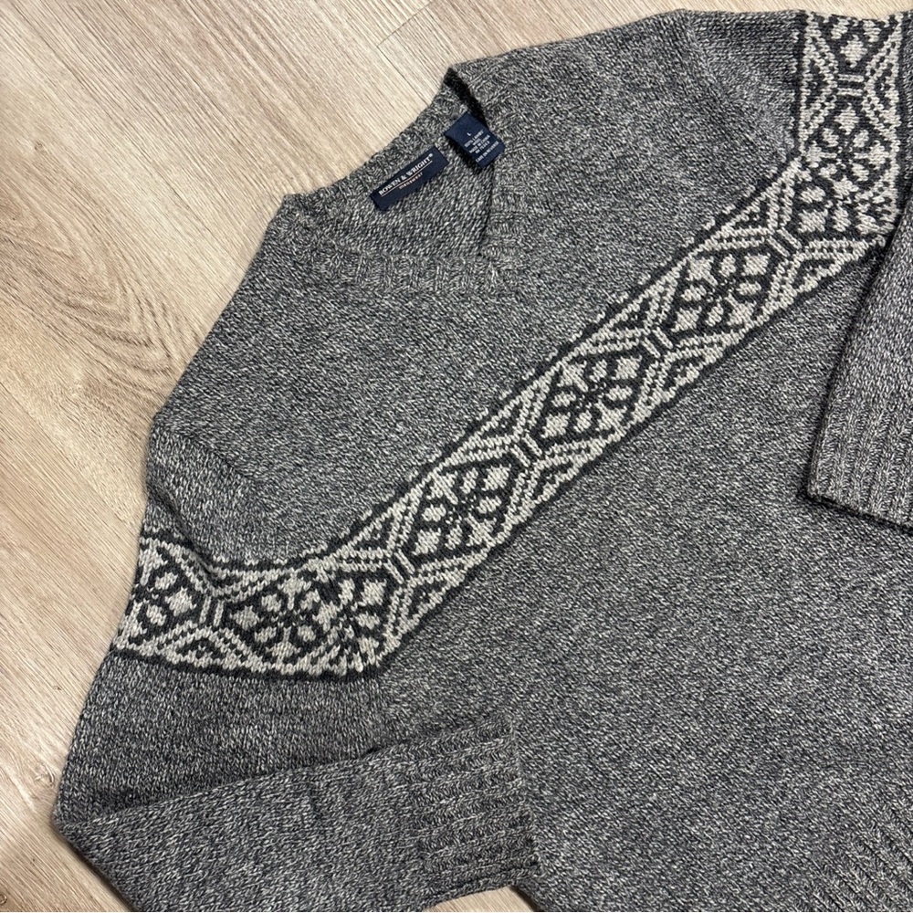 EUC BOWEN & WRIGHT Menswear 100% Lambs Wool Sweater Size L